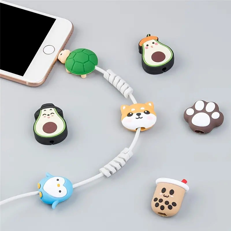 Set Of 5 Cartoon Wire Protector, Minnie Stitch Charger USB Cable Winder, Charging Cable Saver, Silicone Bobbin Winder For Cell Phone, Anime Cable Protector Beads, Charging Data Line Earphone Bite Organizer, Anti Break Protector for Mobile Cables Set Of 5 Cartoon Wire Protector, Minnie Stitch Charger USB Cable Winder, Charging Cable Saver, Silicone Bobbin Winder For Cell Phone, Anime Cable Protector Beads, Charging Data Line Earphone Bite Organizer, Anti Break Protector for Mobile Cables